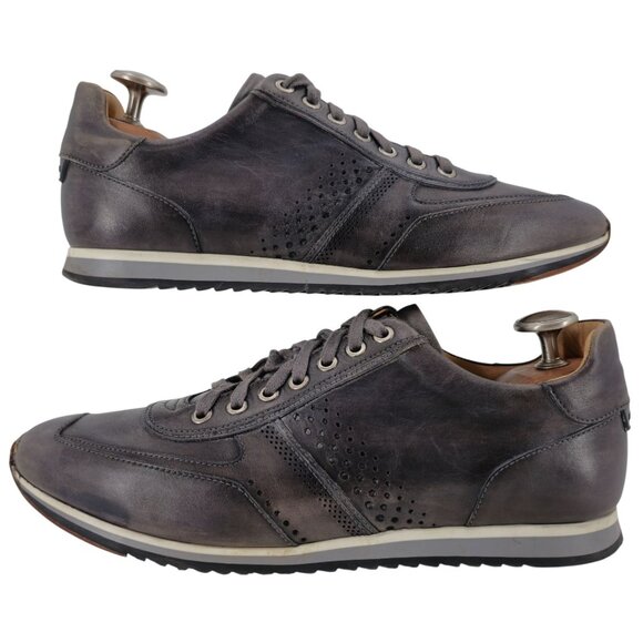 Magnanni Spain Patina Gray Leather Fashion Sneakers Mens 9M Casual Dress Shoes - Picture 5 of 13